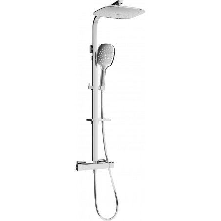 Mexen CQ22 Überputz-Duschset mit Regenbrause und Thermostatarmatur, Chrom - 772502295-00