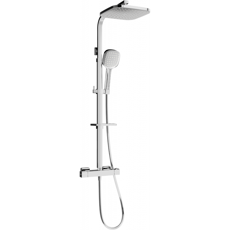 Mexen CQ33 Duschset zur Wandmontage mit Regenduschkopf und Thermostatarmatur, Chrom - 772503395-00