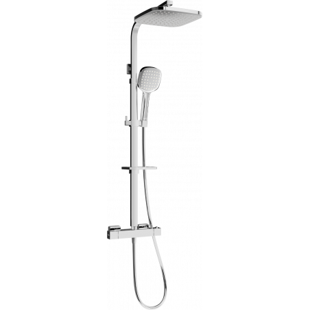 Mexen CQ33 Duschset zur Wandmontage mit Regenduschkopf und Thermostatarmatur, Chrom - 772503395-00