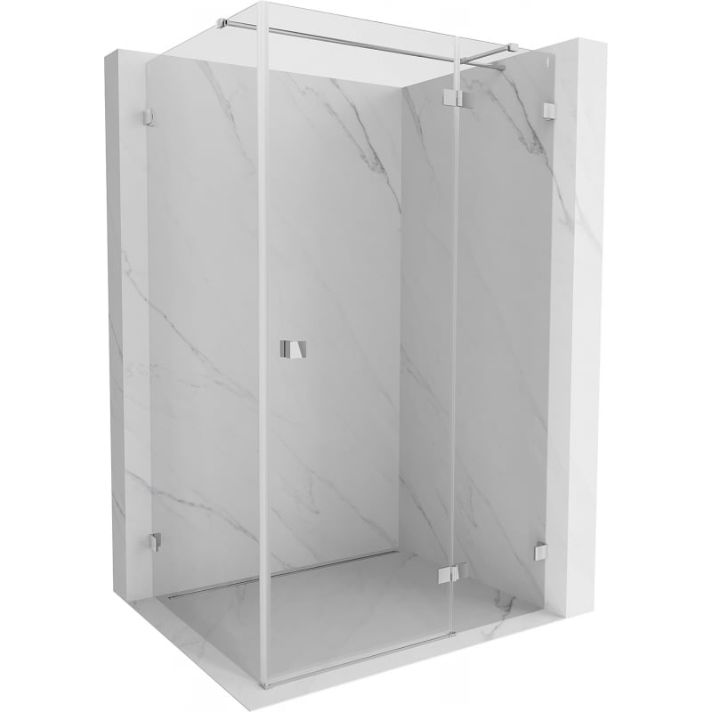 Mexen Lunar T Duschkabine schwenkbar rechts 90 x 100 cm, transparent, Chrom - 834T-090-100-01-00-P