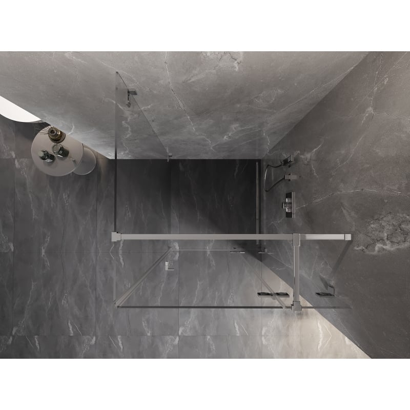 Mexen Lunar T Duschkabine Schwenktür rechts 100 x 100 cm, transparent, Chrom - 834T-100-100-01-00-P