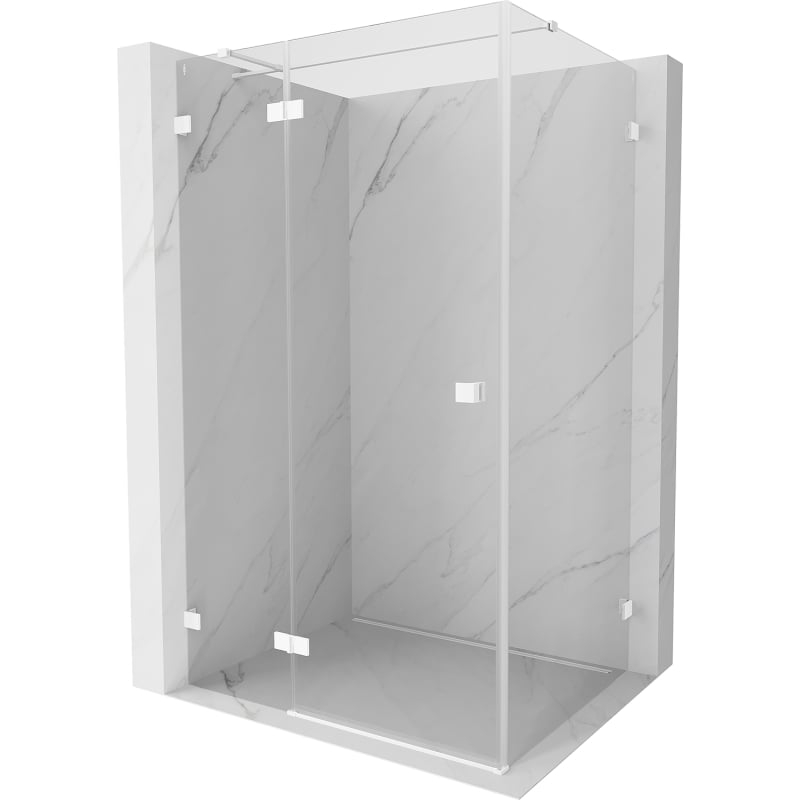 Mexen Lunar T Duschkabine schwenkbar links 70 x 110 cm, transparent, weiß - 834T-070-110-20-00-L