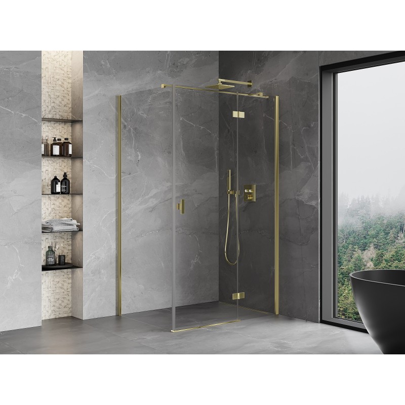 Mexen Mist-H T Duschkabine rechts öffnend 115 x 75 cm, transparent, gold - 8A5T-115-075-50-00-P