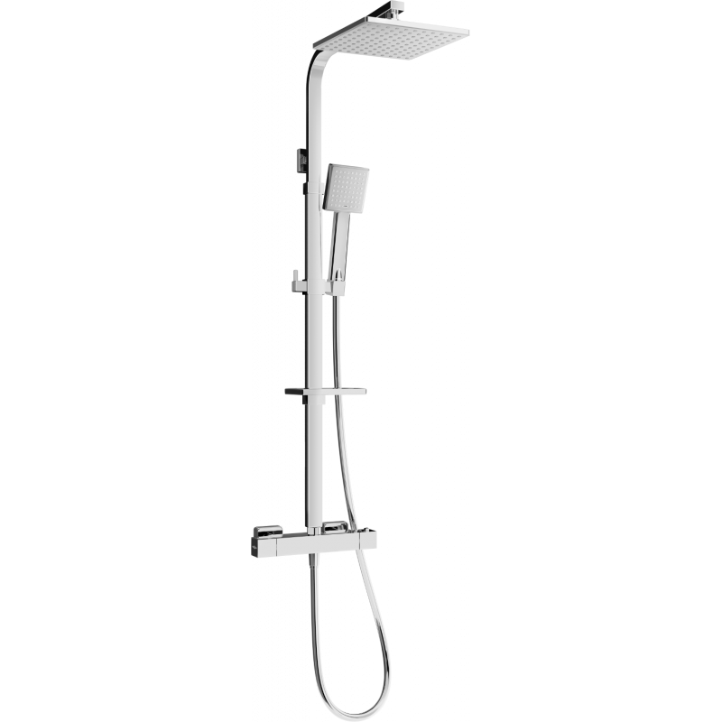 Mexen CQ45 Duschset zur Aufputzmontage mit Regenduschkopf und thermostatischer Armatur, Chrom - 772504595-00
