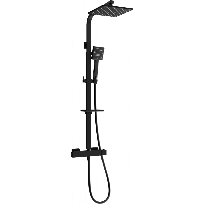 Mexen CQ45 Überputz-Duschsystem mit Duschkopf und Thermostatarmatur, schwarz - 772504595-70
