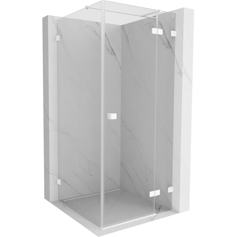 Mexen Lunar T Rechts öffnende Duschkabine 80 x 80 cm, transparent, weiß - 834T-080-080-20-00-P