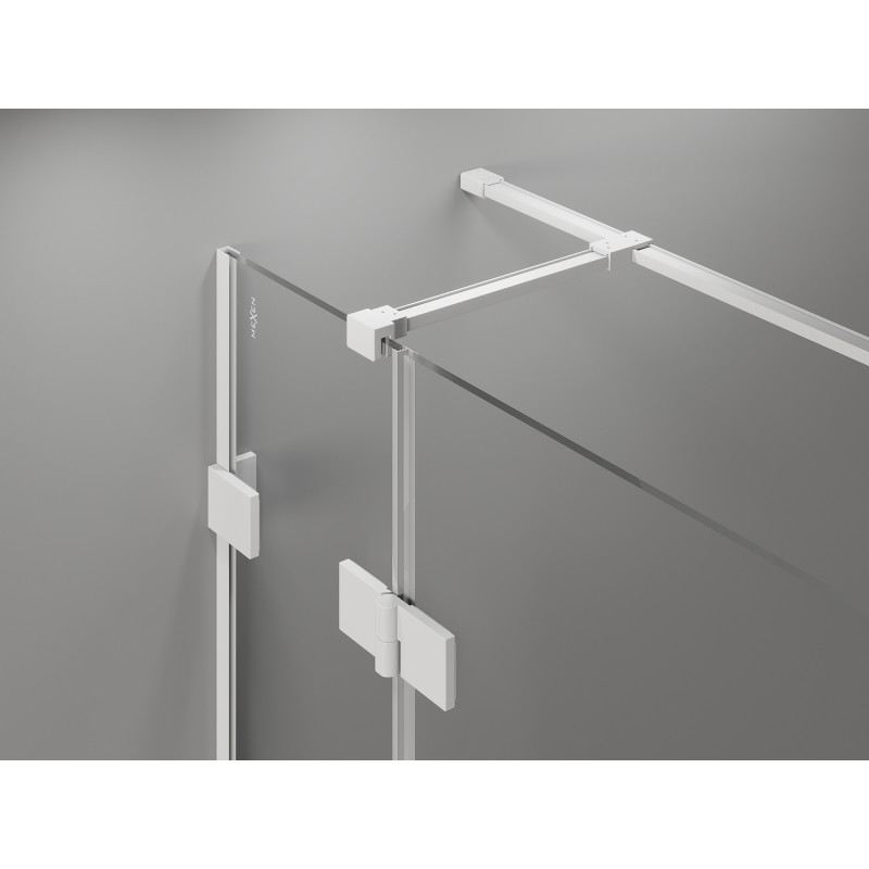Mexen Lunar T Duschtür, rechts öffnend, 80 x 120 cm, transparent, weiß - 834T-080-120-20-00-P