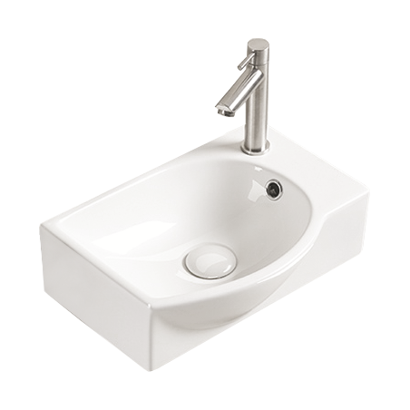Mexen Mista Linksseitiges, aufgesetztes Waschbecken 40 x 28 cm, weiß - 22174000L