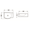 Mexen Mista Linksseitiges, aufgesetztes Waschbecken 40 x 28 cm, weiß - 22174000L
