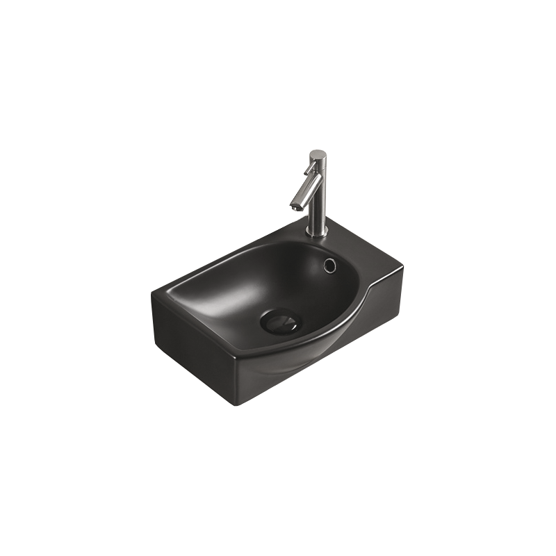 Mexen Mista linkes Aufsatzwaschbecken 40 x 28 cm, schwarz matt - 22174085L