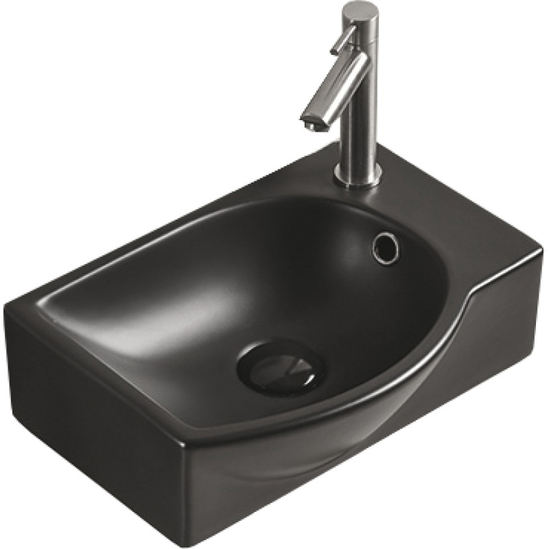 Mexen Mista linkshändige Aufsatzwaschbecken 40 x 28 cm, schwarz matt - 22174085L