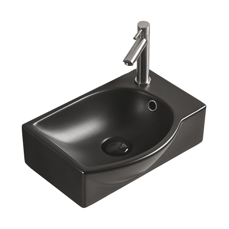 Mexen Mista linkshändige Aufsatzwaschbecken 40 x 28 cm, schwarz matt - 22174085L