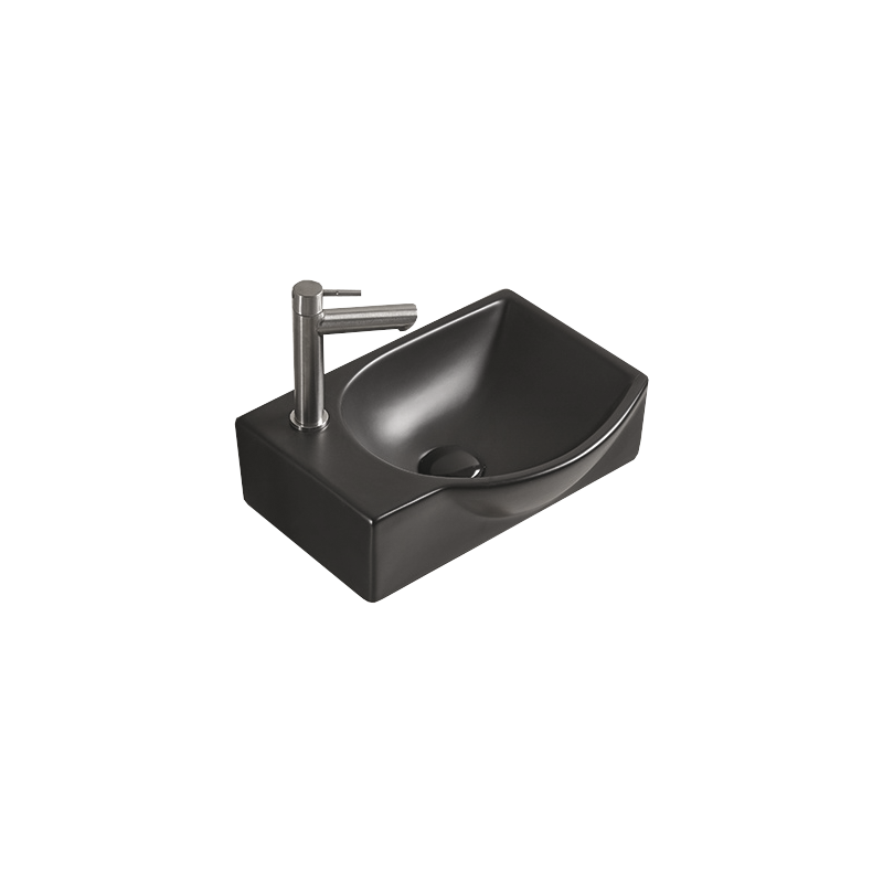 Mexen Mista Rechte Aufsatzwaschbecken 40 x 28 cm, schwarz matt - 22174085R