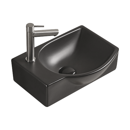 Mexen Mista Rechte Aufsatzwaschbecken 40 x 28 cm, schwarz matt - 22174085R