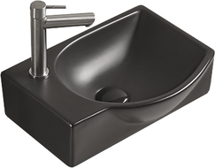 Mexen Mista Aufsatzwaschbecken rechts 40 x 28 cm, schwarz matt - 22174085R