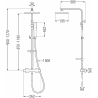 Mexen CQ49 Aufputz-Duschsystem mit Regenbrause und Thermostatarmatur, Weiß/Gold - 772504995-25