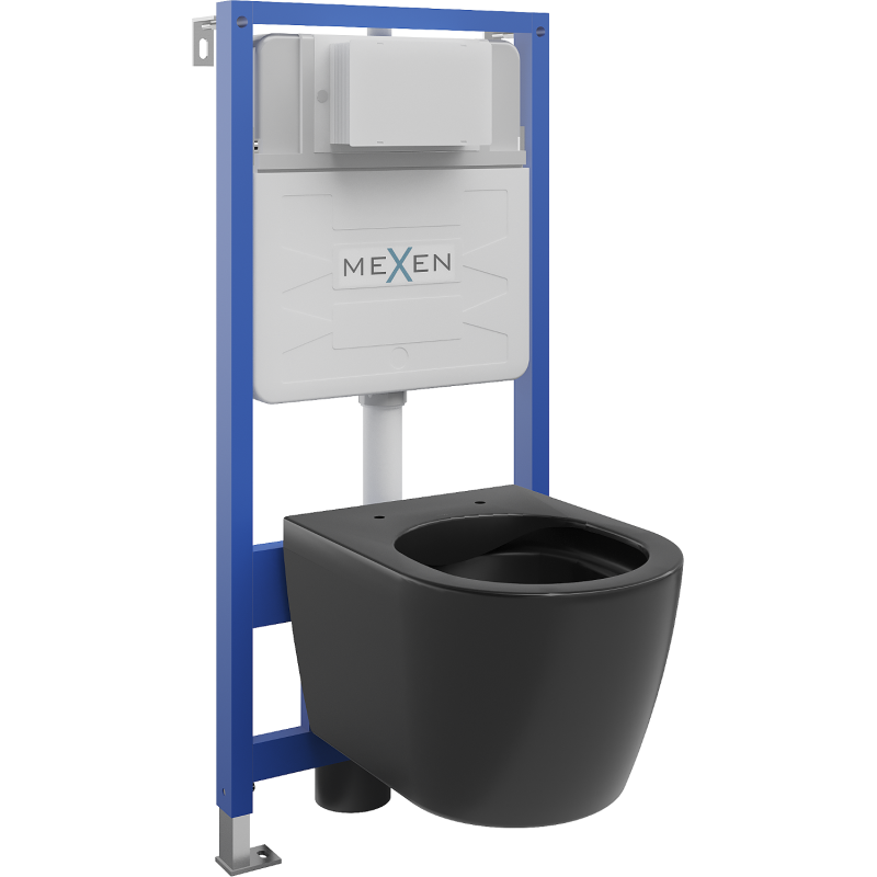 Mexen Carmen Unterputz-WC-Set Fenix Slim mit WC-Schüssel, schwarzmatt - 6103388XX85