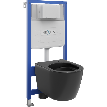 Mexen Carmen Unterputz-WC-Set Fenix Slim mit WC-Schüssel, schwarzmatt - 6103388XX85