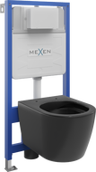 Mexen WC-Unterputzmontageset Felix Slim Rahmen mit WC Carmen, Schwarz matt - 6103388XX85