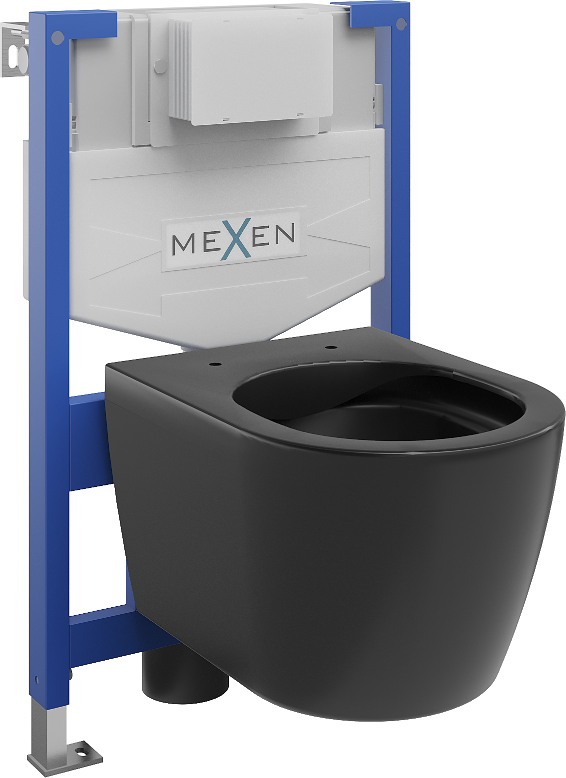 Mexen WC-Unterputzmontageset Felix XS-F Rahmen mit WC Carmen, Schwarz matt - 6803388XX85