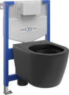 Mexen WC-Unterputzmontageset Felix XS-F Rahmen mit WC Carmen, Schwarz matt - 6803388XX85