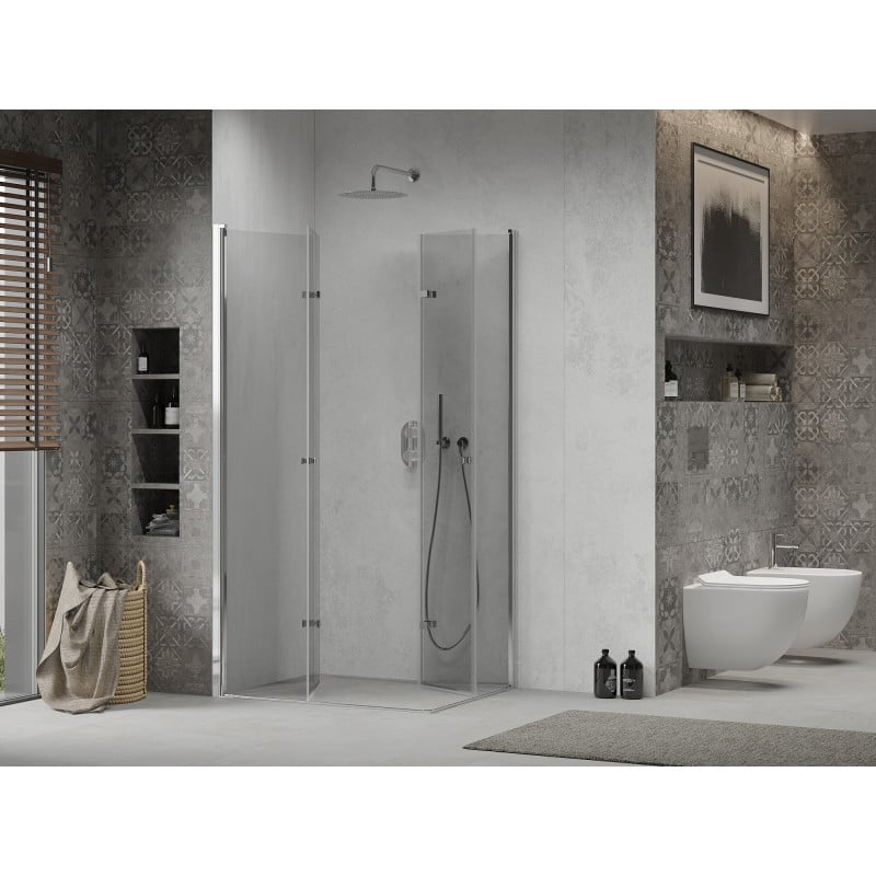 Mexen Lima Duo faltbare Duschkabine 80 x 70 cm, transparent, chrom - 856-080-070-02-00