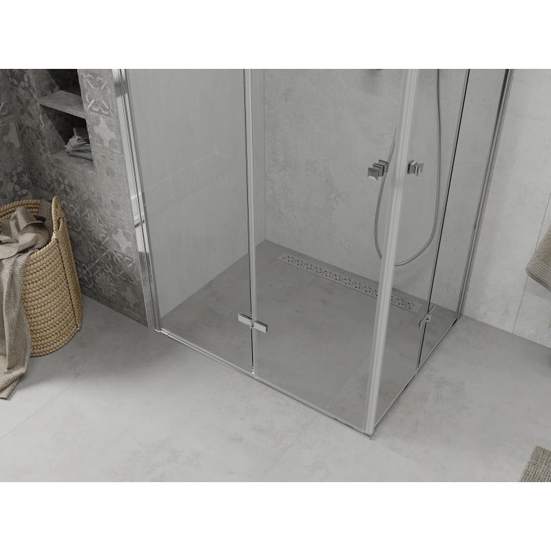 Mexen Lima Duo faltbare Duschkabine 80 x 70 cm, transparent, chrom - 856-080-070-02-00