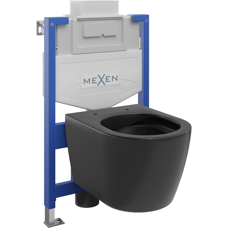 Mexen Carmen Unterputz-WC-Set Fenix XS-U mit WC-Schüssel, schwarz matt - 6853388XX85