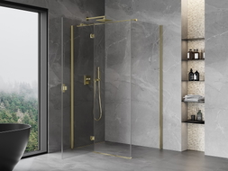 Mexen Mist-H T Duschkabine Schwenktür links 110 x 80 cm, transparent, gold - 8A5T-110-080-50-00-L