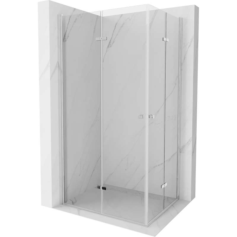 Mexen Lima Duo Faltbare Duschkabine 90 x 80 cm, transparent, chrom - 856-090-080-02-00
