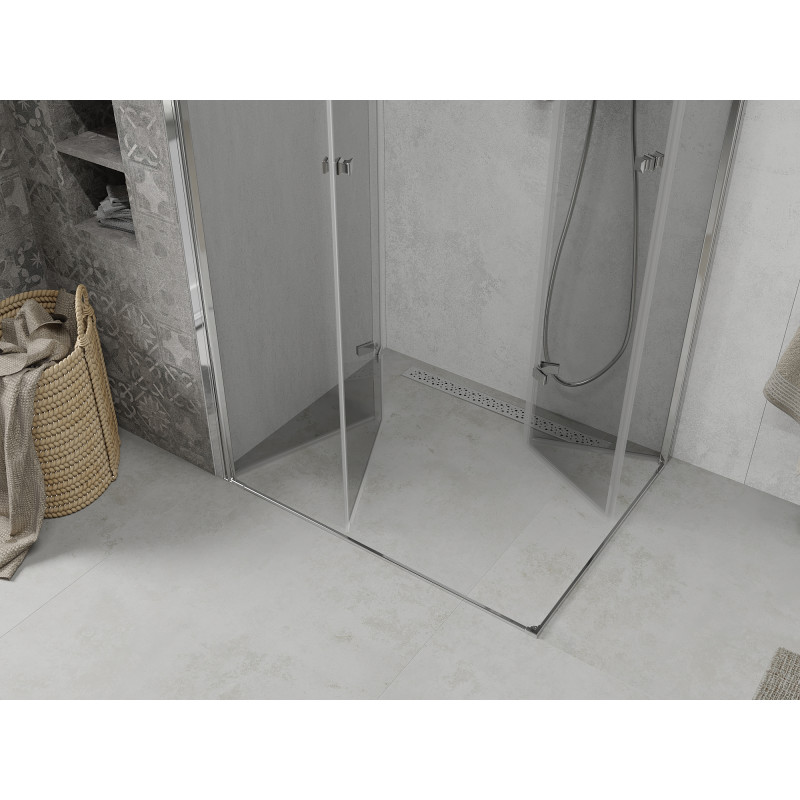 Mexen Lima Duo Faltbare Duschkabine 90 x 80 cm, transparent, chrom - 856-090-080-02-00
