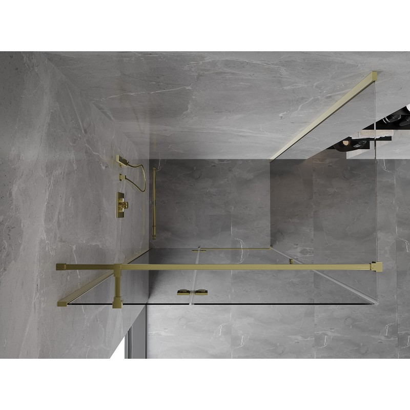 Mexen Mist-H T Duschkabine mit Drehtür links 80 x 90 cm, transparent, gold - 8A5T-080-090-50-00-L