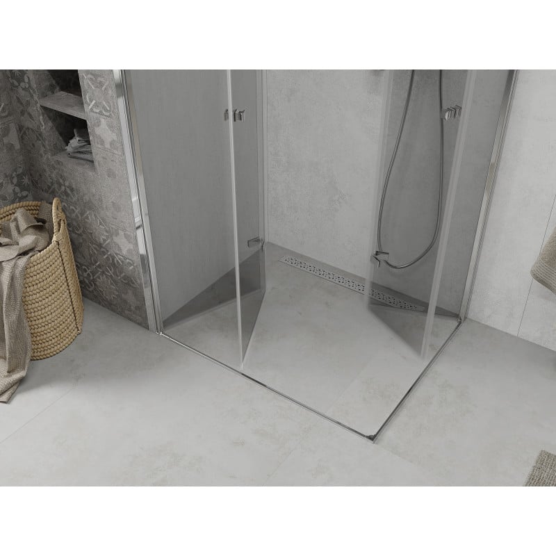 Mexen Lima Duo faltbare Duschkabine 100 x 80 cm, transparent, Chrom - 856-100-080-02-00