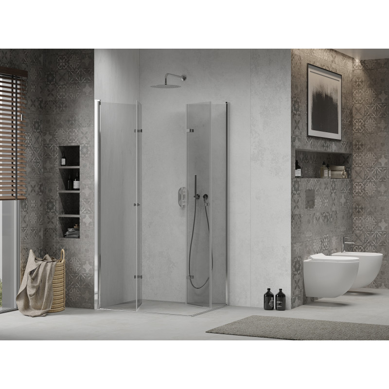 Mexen Lima Duo faltbare Duschkabine 100 x 90 cm, transparent, Chrom - 856-100-090-02-00