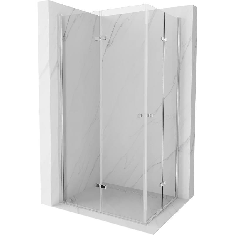 Mexen Lima Duo faltbare Duschkabine 100 x 90 cm, transparent, Chrom - 856-100-090-02-00