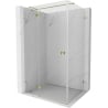 Mexen Lunar T Duschkabine mit drehbarer linker Tür 75 x 110 cm, transparent, gold - 834T-075-110-50-00-L