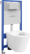 Mexen Unterputz-Set WC Fenix Slim Rahmen mit WC-Schüssel Rico, weiß glänzend - 6103372XX00