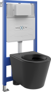 Mexen Unterputz-WC-Set Fenix Slim Rahmen mit WC-Schüssel Rico, schwarz matt - 6103372XX85