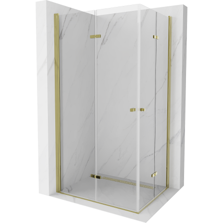 Mexen Lima Duo faltbare Duschkabine 80 x 70 cm, transparent, gold - 856-080-070-50-00-02
