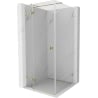 Mexen Lunar T Klappbare Duschkabine links 80 x 80 cm, transparent, gold - 834T-080-080-50-00-L