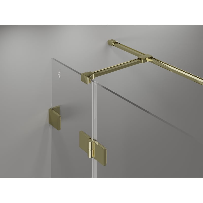 Mexen Lunar T klappbare Duschkabine links 80 x 100 cm, transparent, gold - 834T-080-100-50-00-L