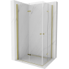 Mexen Lima Duo faltbare Duschkabine 90 x 80 cm, transparent, gold - 856-090-080-50-00-02