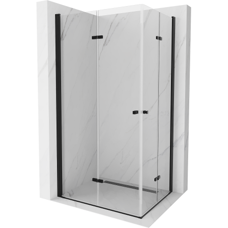 Mexen Lima Duo faltbare Duschkabine 80 x 70 cm, transparent, schwarz - 856-080-070-70-00-02