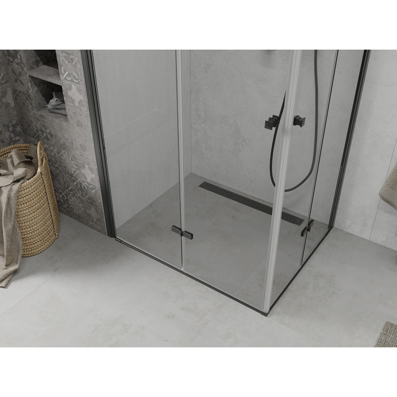 Mexen Lima Duo Duschkabine faltbar 100 x 90 cm, transparent, schwarz - 856-100-090-70-00-02