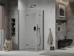 Mexen Lima Duo Faltduschkabine 100 x 90 cm, transparent, schwarz - 856-100-090-70-00-02