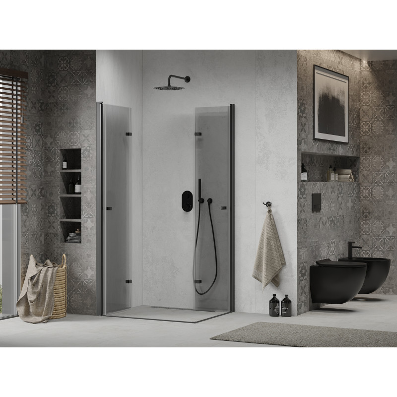 Mexen Lima Duo Duschkabine faltbar 100 x 90 cm, transparent, schwarz - 856-100-090-70-00-02