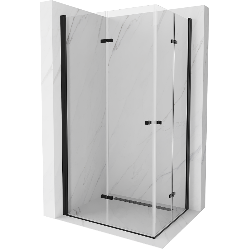 Mexen Lima Duo Duschkabine faltbar 100 x 90 cm, transparent, schwarz - 856-100-090-70-00-02