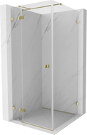 Mexen Lunar T Duschkabine, Klapptür links, 100 x 100 cm, transparent, goldfarben - 834T-100-100-50-00-L