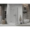 Mexen Lima Duo Faltbare Duschkabine 80 x 70 cm, transparent, Chrom + Duschwanne Flat - 856-080-070-01-02-4010