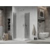 Mexen Lima Duo Faltbare Duschkabine 80 x 70 cm, transparent, Chrom + Duschwanne Flat - 856-080-070-01-02-4010